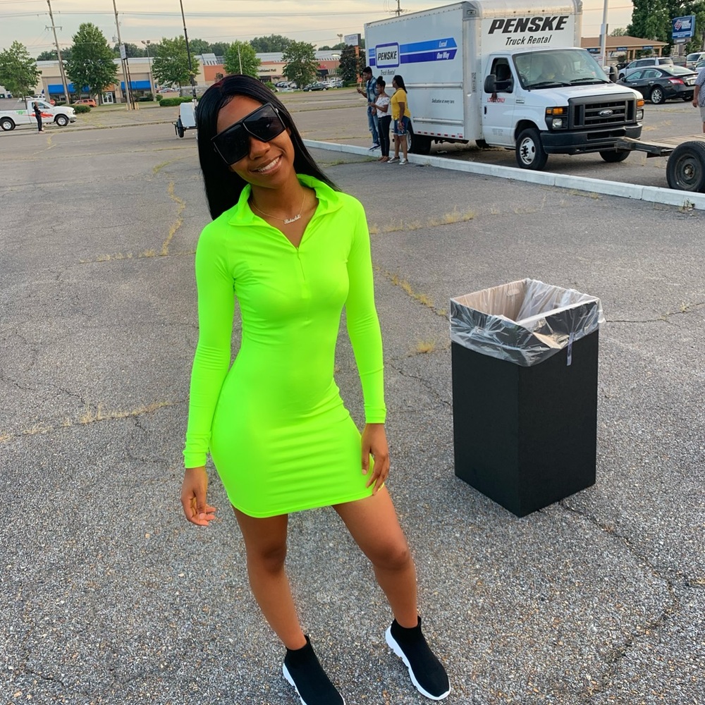 Neon green dress